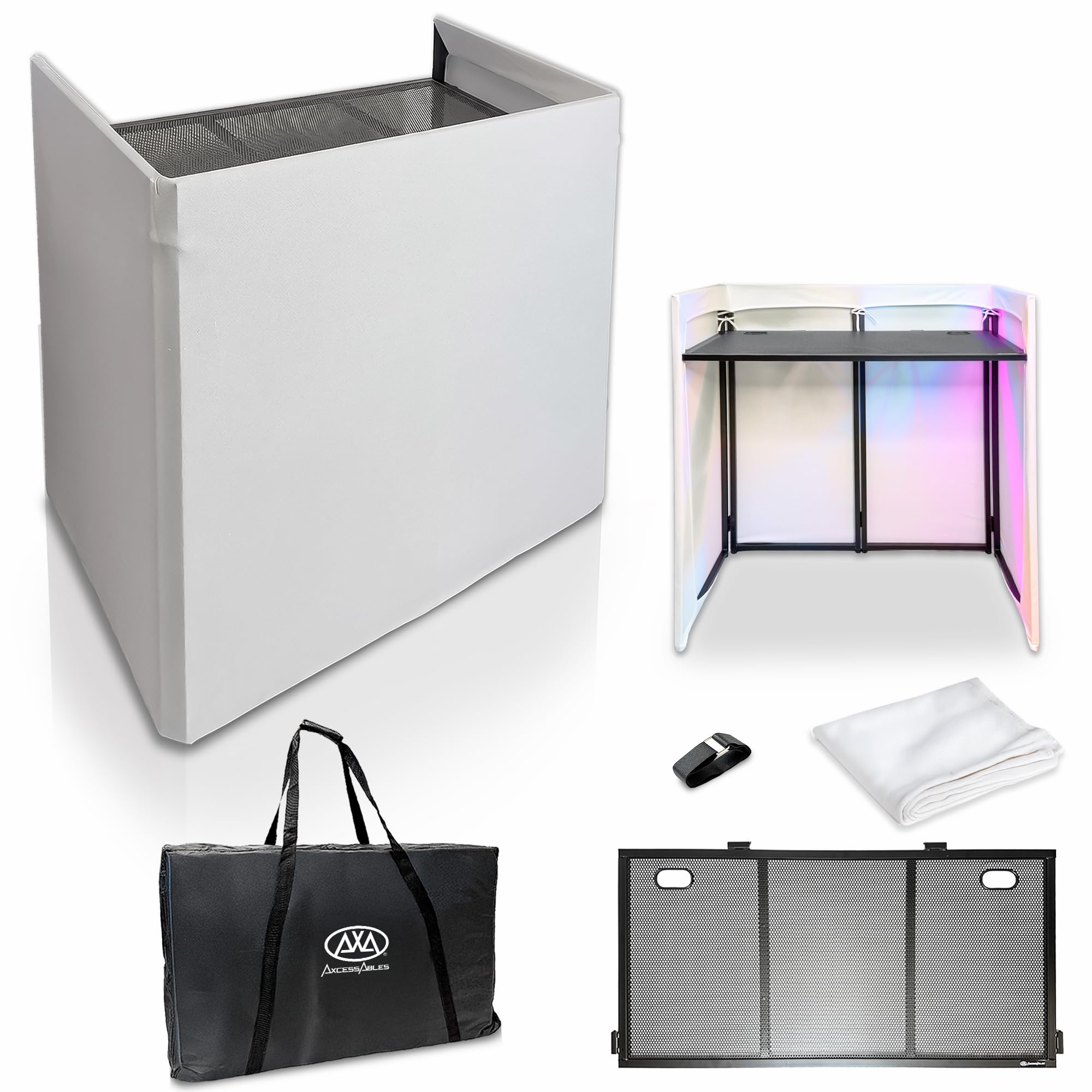 Amazon.com: AxcessAbles Portable White DJ Facade Booth with Carry